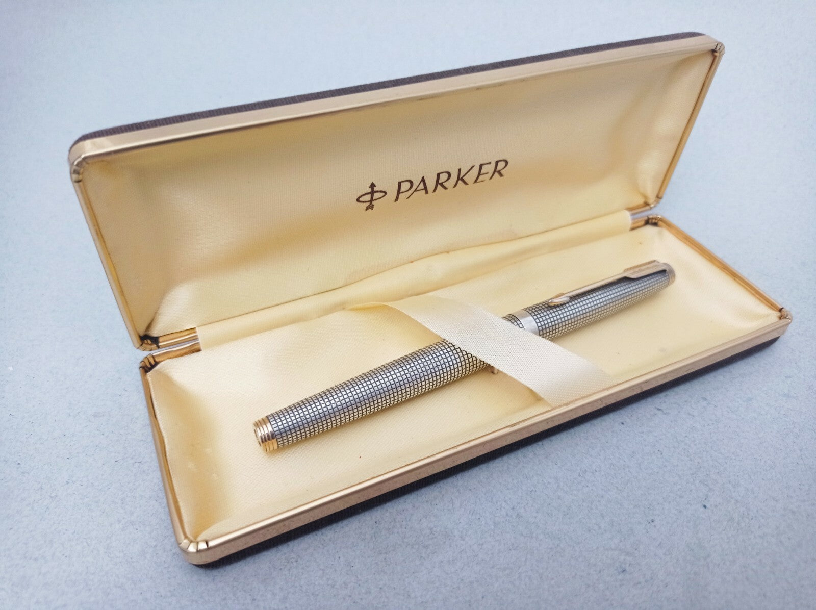 Parker 75 Sterling Silver Cisele Fountain Pen 14k F Nib Vintage Excell ...
